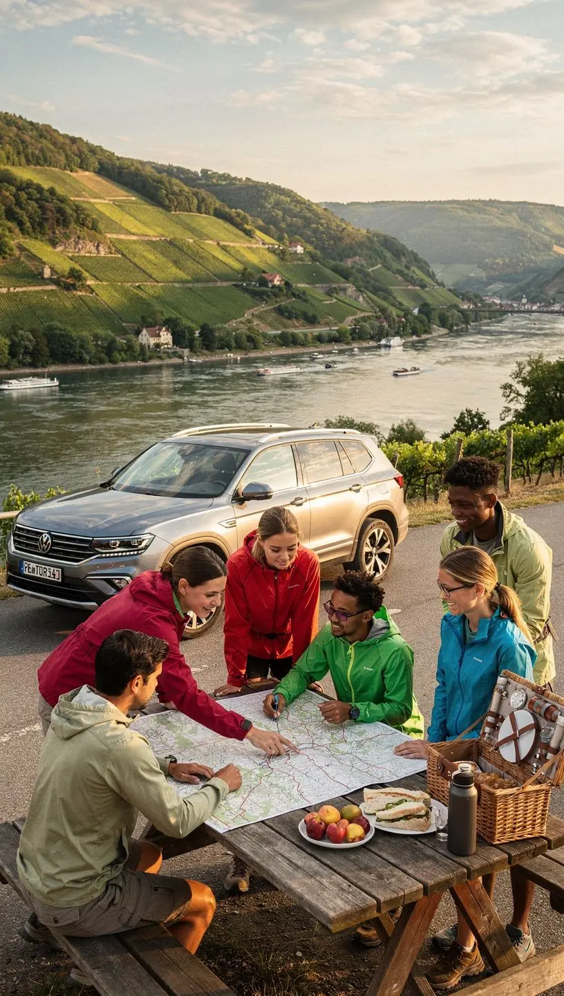 Ein Abenteuer-Set mit Campingausrüstung, einschließlich Zelt, Schlafsäcken und Kochausrüstung.